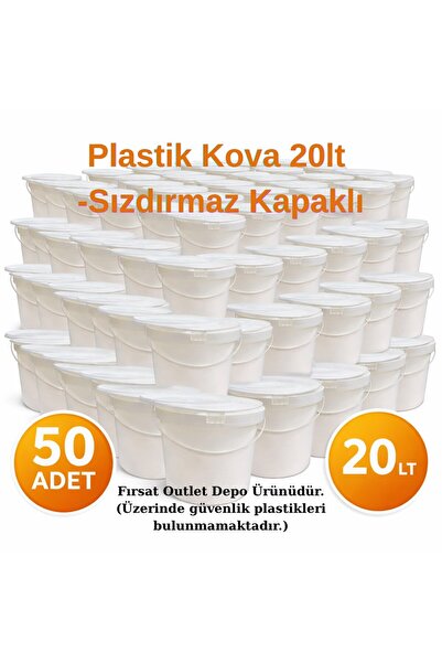 ForWhat 50Pcs 20Lt Plastic Leakproof Bucket with Lid for Office Home Office K...