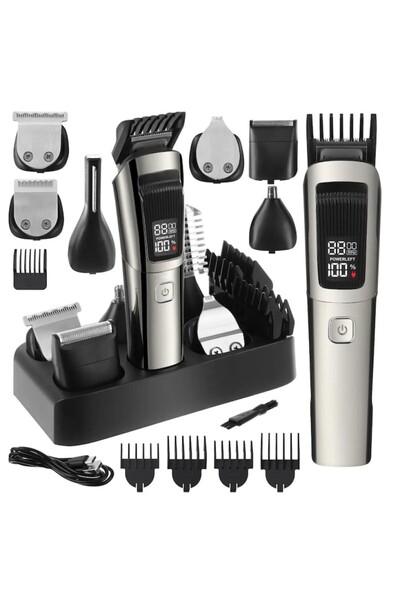 Ayawaska Aparat de tuns parul si barba 8-in-1, multifunctional, cu 8 capete i...