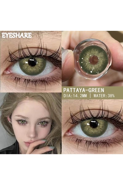 EYESSTORE PATTAYA GREEN YUMUŞAK DOKULU DOĞAL GÖRÜNÜMLÜ YEŞİL GÖZ LENSİ 1 YILLIK