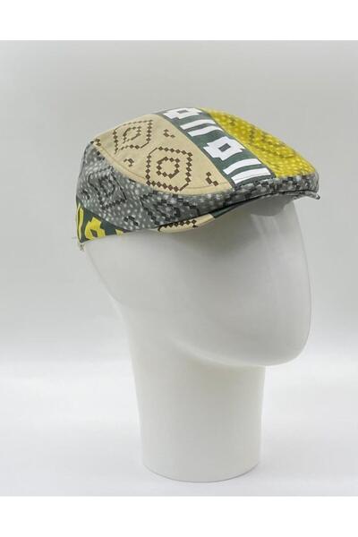 şapkadan Kasket Pamuklu London Flat Cap Şapka Desenli
