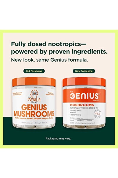 The Genius Brand Genius Mushroom by Genius Brand - Vegan Supplement for Immun...