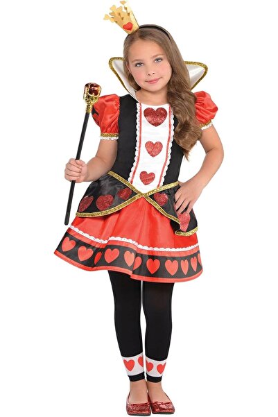 AMSCAN Queen of Hearts dress for little girls, size M, by Amscan, Polyester, ...