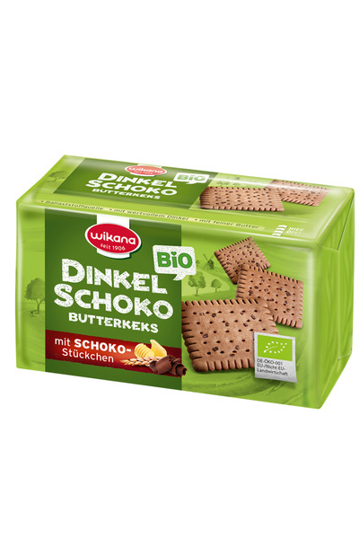 Wikana Biscuiți bio cu unt de ciocolată și spelt