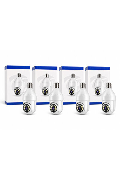 Jortan Set de 4 camere de supraveghere tip bec cu soclu