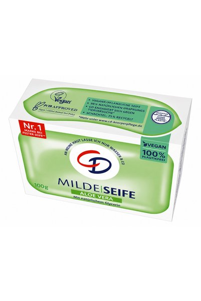 CD Mildeseife Aloe Vera Solid Soap 100 g – with Glycerin, Vegan, for Sensitive Skin