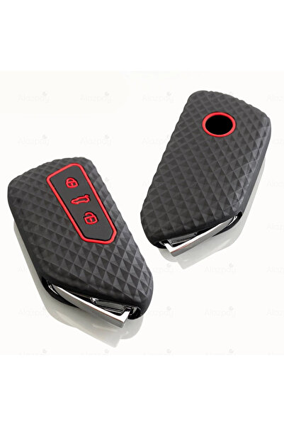 Alazpay Silicone Patterned Key Case Cover for Skoda Octavia Kodiaq Elroq Enya...