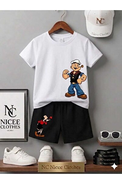 NC Nicee Clothes Tricou și pantaloni scurți de vară pentru copii, unisex (imp...