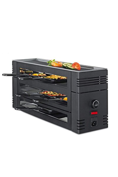 SPRİNG - Pizza Raclette 6 - Masanız için siyah ızgara plakası, 6 kişilik