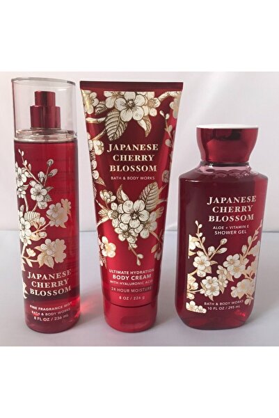 Bath & Body Works رذاذ زهر الكرز الياباني، جل استحمام وكريم