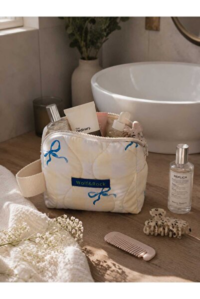 WOLF & ROCK Colorful Quilted Makeup and Care Bag