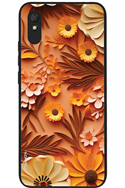 Other Θήκη Sonique Σειράς 3D Λουλουδιών για Xiaomi Redmi 9a Redmi 9at Πορτοκαλί