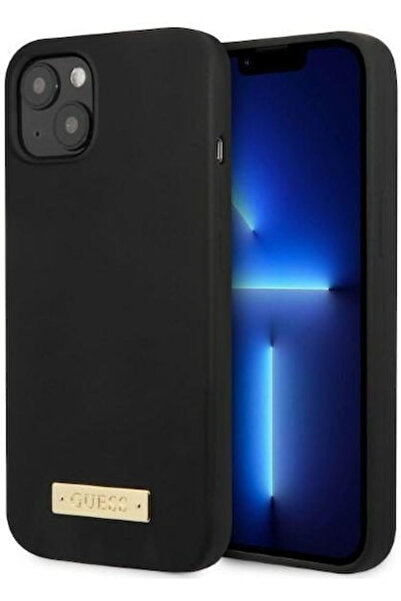 Guess Logo Plate MagSafe Back Cover Plastic Black (iPhone 13) Code: GUHMP13MSPLK
