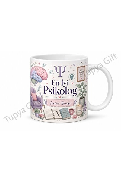 Tupya Gift Psikolog Temalı Kişiye Özel Hediye Kupa Bardak İsme Özel Baskılı