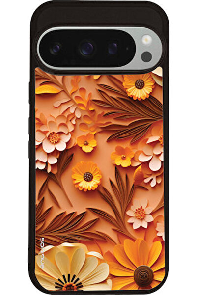 Other Θήκη Sonique Σειράς 3D Λουλουδιών για Google Pixel 9 Pro 5G Πορτοκαλί