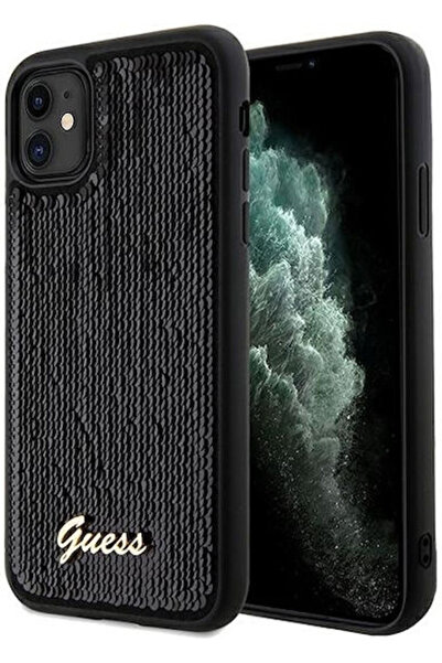Guess Sequin Script Μεταλλικό Πίσω Κάλυμμα Πλαστικό Μαύρο (iPhone 11) Κωδικός...