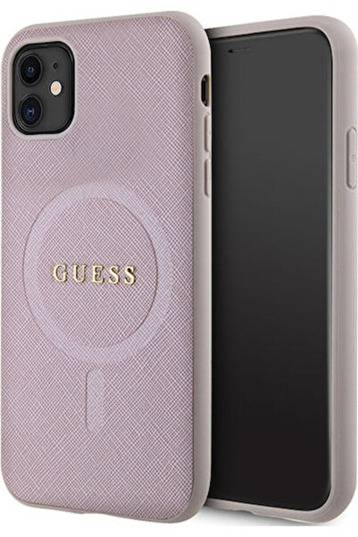 Guess Saffiano Magsafe Πλαστική Ροζ Πίσω Θήκη (Apple iPhone 11/XR) Κωδικός: G...