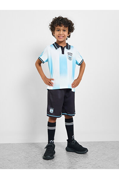 Styli Kids Football Inspired Argentina Print Jersey T-Shirt and Shorts Set