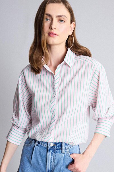 DeFacto Regular Fit Shirt with Collar and Stripes, Long Sleeve Shirt H7942Ax26Sm