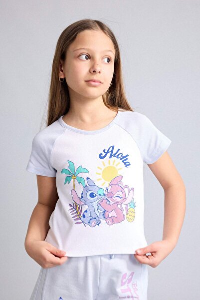 DeFacto Tricou cu mânecă scurtă Disney Lilo & Stitch, cu guler rotund și nerv...