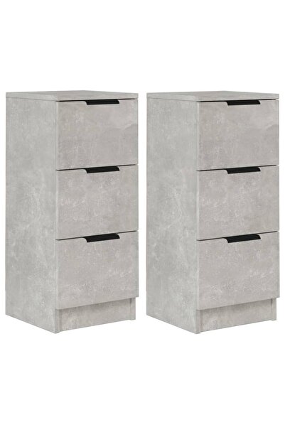 vidaxl Dulapuri, 2 buc., gri beton, 30x30x70 cm, lemn compozit