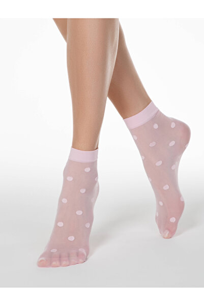 sosetaria Pink lycra socks with polka dots Conte Elegant Big Dots 20 den