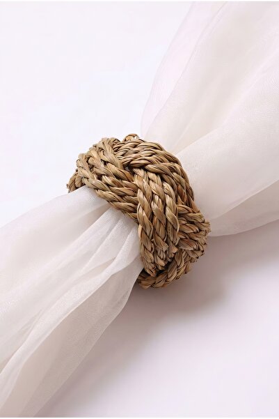 ETERNAL SUNSHINE Wicker Napkin Ring 5 cm – Natural Seaweed Woven Napkin Holde...