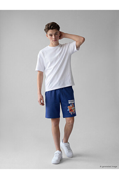 LC Waikiki Rmz Gi̇yi̇m Farkiyla Boys' Brawl Stars Printed Shorts