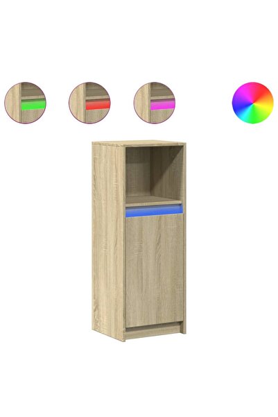 vidaxl Dulap cu LED, stejar sonoma, 38x34x100 cm, lemn prelucrat
