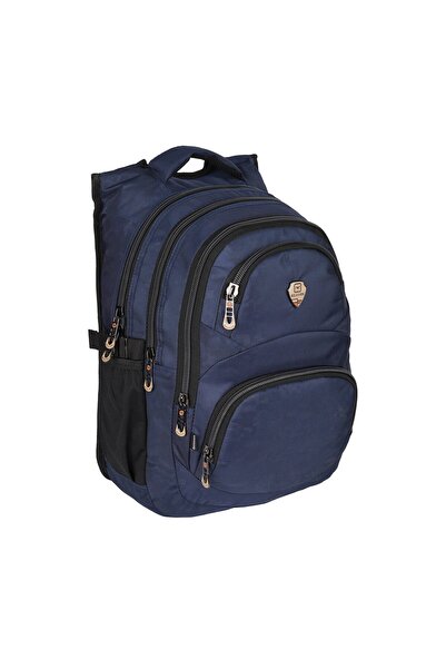Relaxion 2226 Navy Blue Waterproof Lined Fabric Backpack