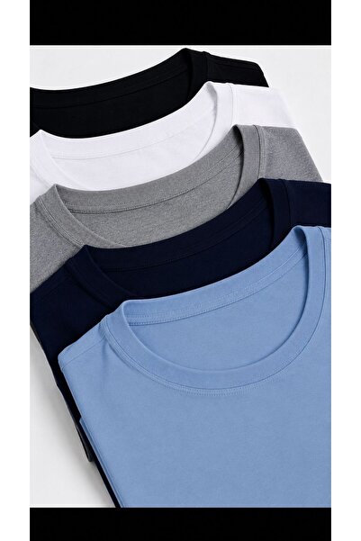 CLIPMAN Men's Regular Fit Basic T-Shirt 5-Pack