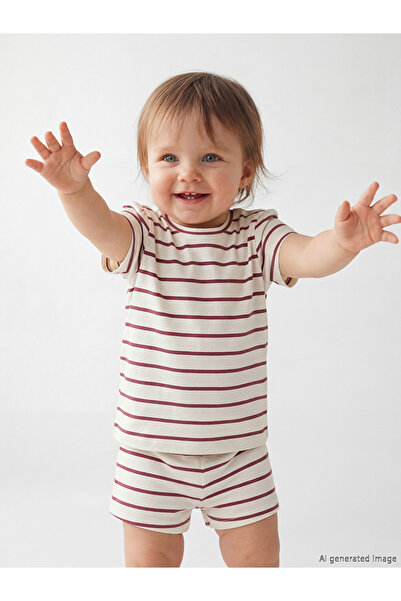 LC Waikiki Striped Baby Girl T-Shirt and Shorts