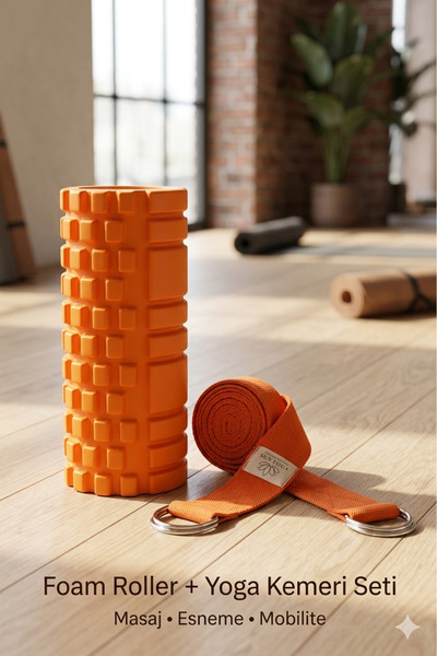 SUNYOGA Set od penastog valjka i joga pojasa | EVA valjak za masažu, valjak z...