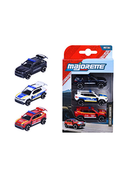 Majorette Set de 3 modele de mașini Dacia Duster 3 (Poliție, Gendarmerie, Pom...
