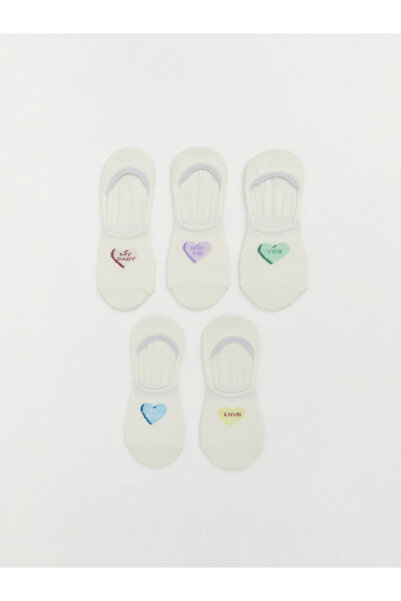 LC Waikiki Non-Slip Heel Heart Women's Ballet Socks 5 Pack