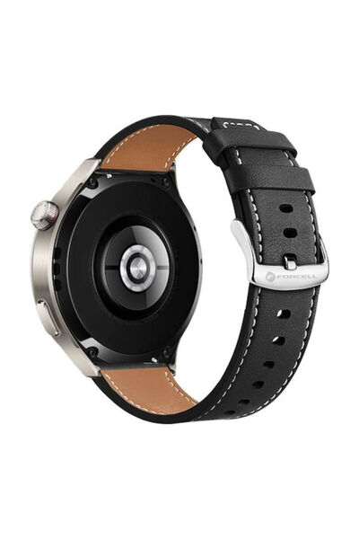 Forcell Λουράκι Δερμάτινο Μαύρο (για SAMSUNG Watch 22 mm)