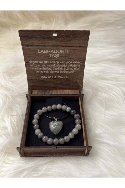 GK LUXURY & FASHION Natural Stone Necklace - Bracelet Set Certified Natural S...