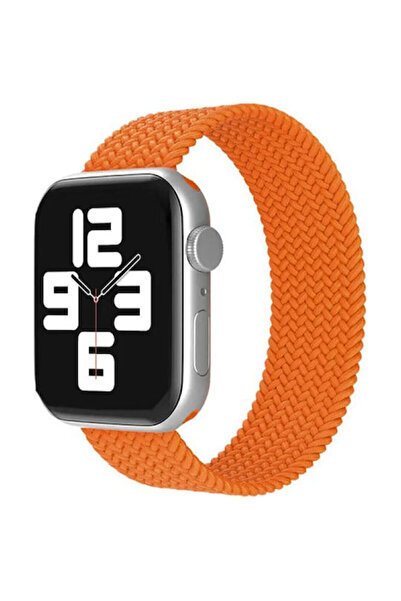 OEM Λουράκι Apple Watch 38 40 41mm Πλεκτό Solo Loop Xs Πορτοκαλί Splash