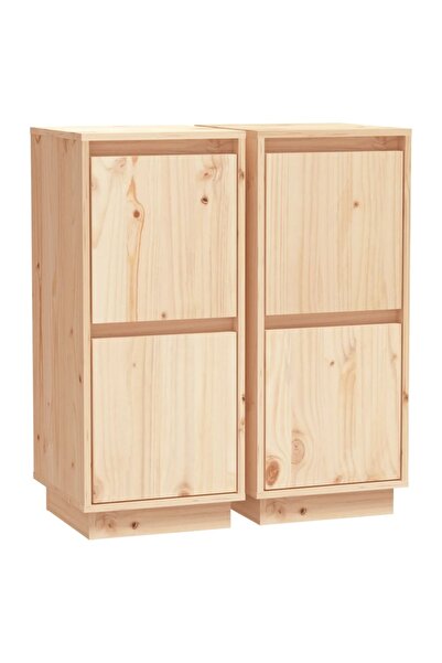 vidaxl Servante, 2 buc., 31,5x34x75 cm, lemn masiv de pin