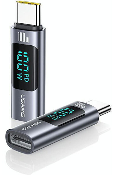 Usams Μετατροπέας USB-C Αρσενικό σε USB-C Θηλυκό Γκρι 1 Τεμάχιο US-SJ682