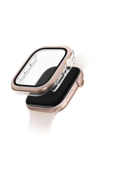 uniq Θήκη Apple Watch Series 10 46mm Σκληρυμένο Γυαλί Ροζ Χρυσό