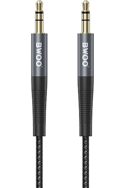 Bwoo Καλώδιο ήχου αρσενικό 3.5mm - Αρσενικό 3.5mm μαύρο με επιχρυσωμένα ακροδ...
