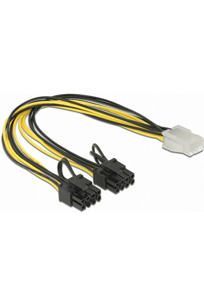 DELOCK Καλώδιο PCIe 6 ακίδων σε PCIe 8 ακίδων 0,3μ Πολύχρωμο (83433)