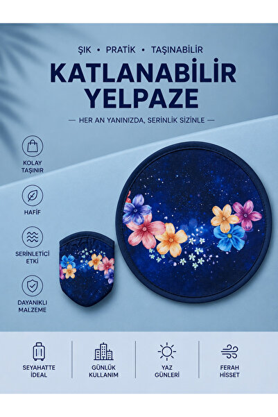 RoseCo00 Katlanabilir Kolay Taşınabilir Yuvarlak Yelpaze