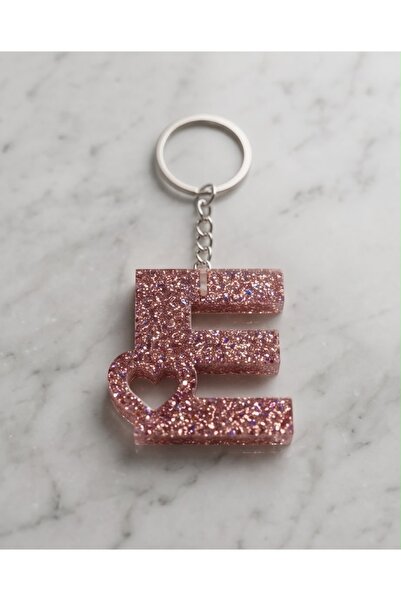Luvia Accesories Keychain Letter E with Heart Epoxy