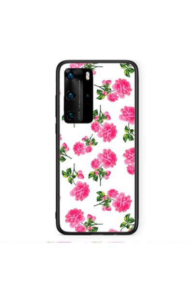 Other Huawei P40 Pro Roses White Black Glossy Θήκη