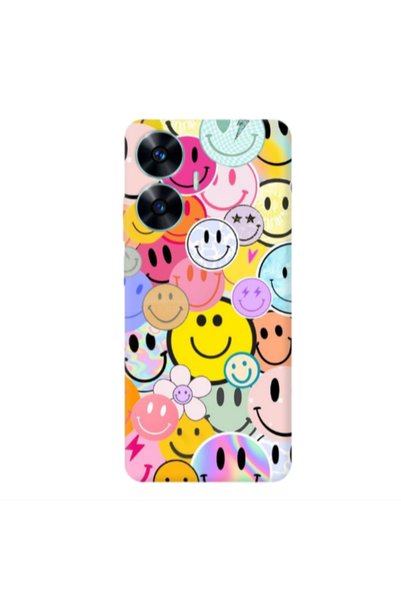 Other Realme C55 Smiley Stickers Transparent Silicone TPU Θήκη