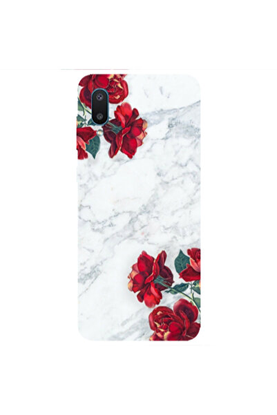 Other Samsung A02 red roses marble Transparent Silicone TPU Θήκη