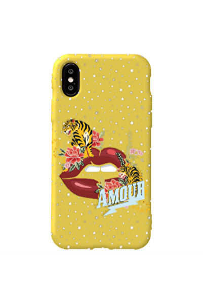 Other Apple iPhone Xs Amour Yellow Colored Silicone TPU Θήκη