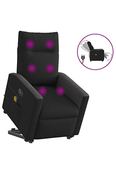 vidaxl Fotoliu electric de masaj rabatabil cu ridicare, negru, textil