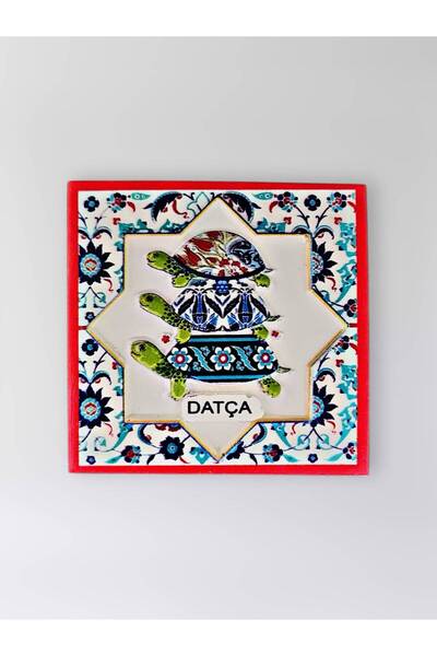 Mundy DATÇA Temalı Polyester Kabartmalı Kaplumbağa Desen Magnet 7 x 7 cm – De...